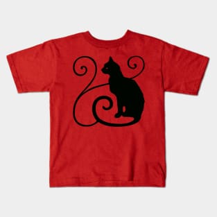 Black Cat - Witch Black Magic Cat Gothic Cat Design Kids T-Shirt